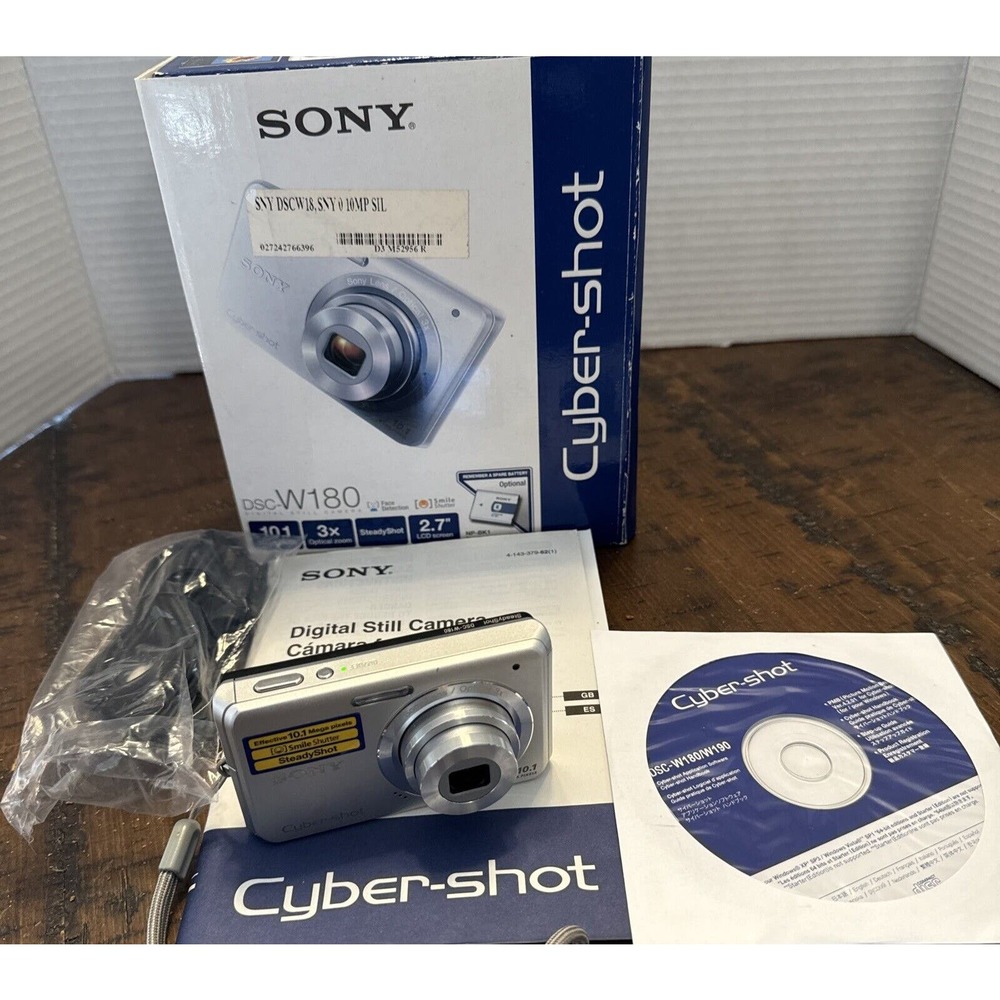 Sony Cyber-shot DSC-W180 10.1MP Digital Camera - Silver